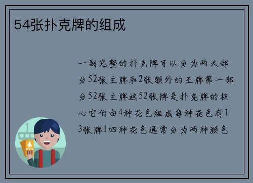 54张扑克牌的组成